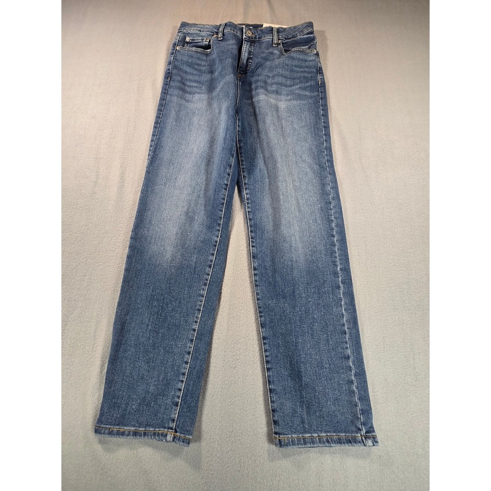 INC Straight Leg Jeans Women 14 Blue High Rise Medium Indigo Denim Pants
